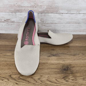 Rothy’s Women’s The Loafer Cream Beige Knit Slip On Flats Shoes Size 8